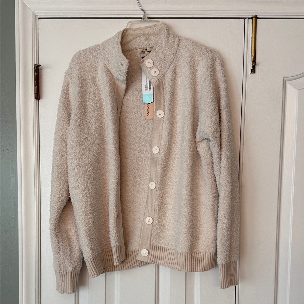 Cozy Cream Button-Up Sweater
